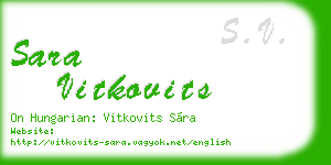 sara vitkovits business card