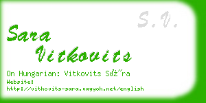 sara vitkovits business card